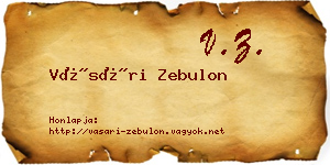 Vásári Zebulon névjegykártya